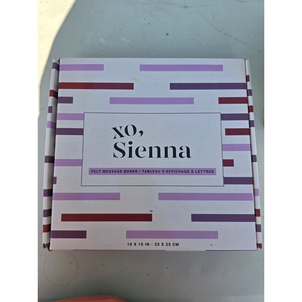 XO Sienna Felt Message Board 10x10 Wood Frame Ombre Purple Grey Letter Board Set